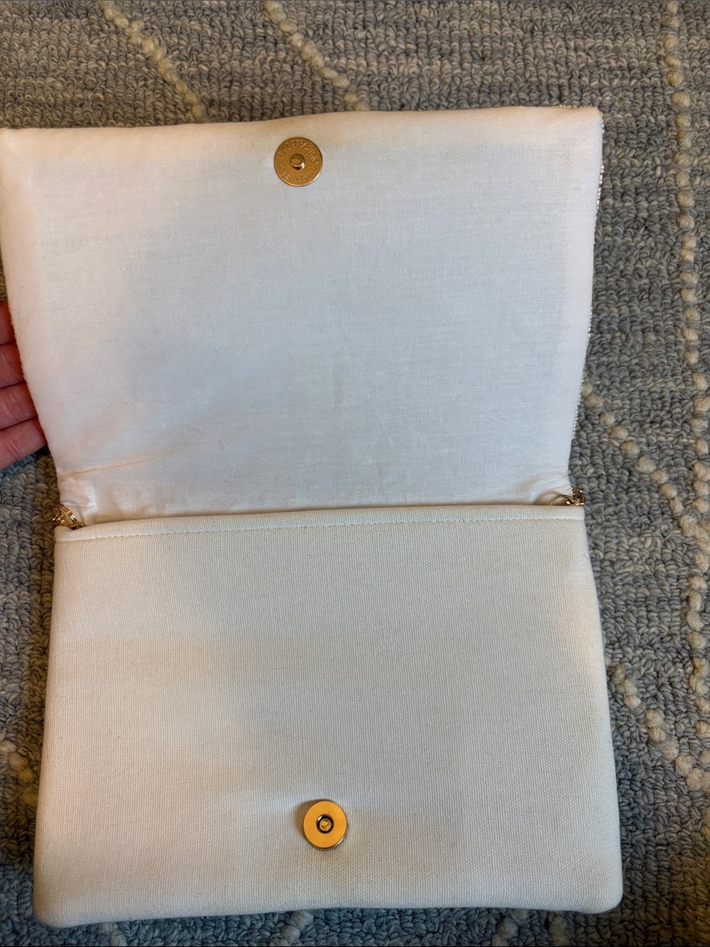 Beaded 'Happily Ever After' Crossbody Bag in Cream and Pink - Picture 2 of 4